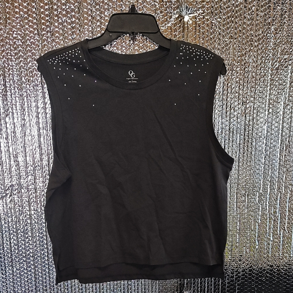 Organic Generation Rhinestone Sleeveless Top